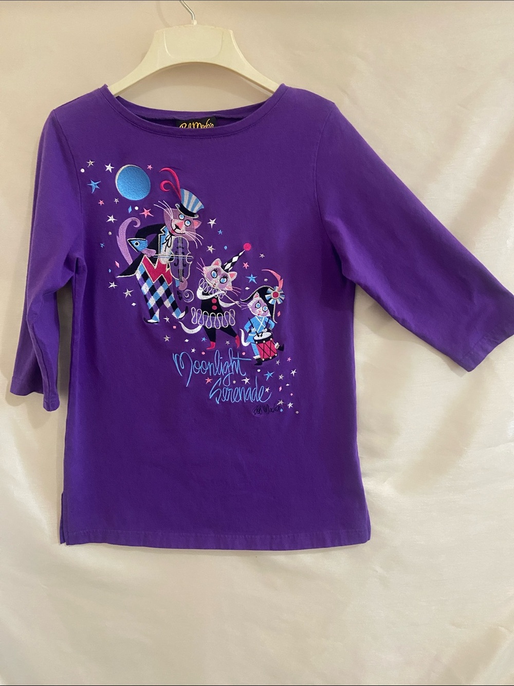 Bob Mackie Long Sleeve Graphic Top - Moonlight Serenade